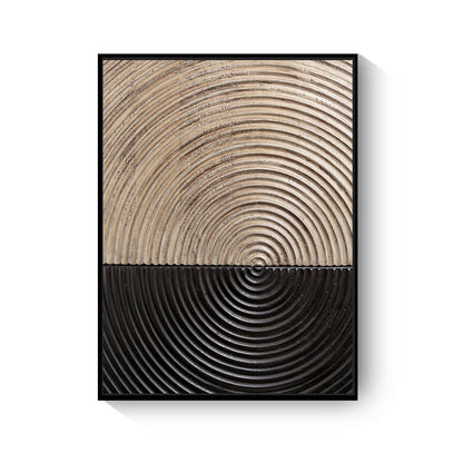 Retro Black Gold Wood Art Canvas