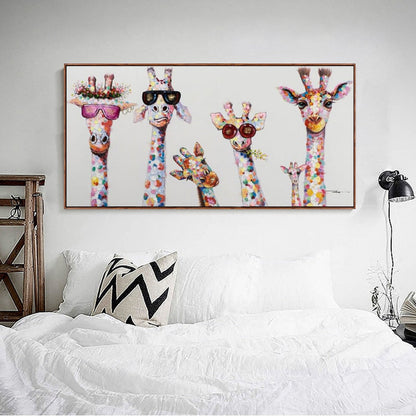 Cute Giraffes Canvas Art