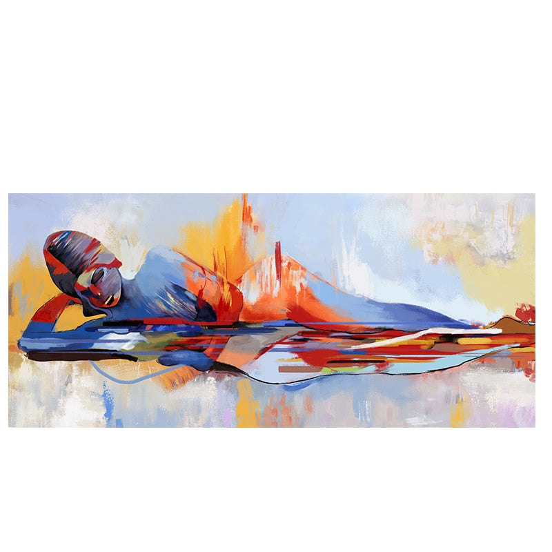 Watercolor Buddha Abstract Oil Painting Canvas Art