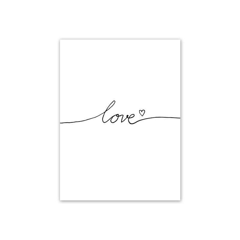 Love Black and White Canvas Art