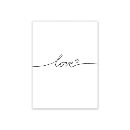 Love Black and White Canvas Art