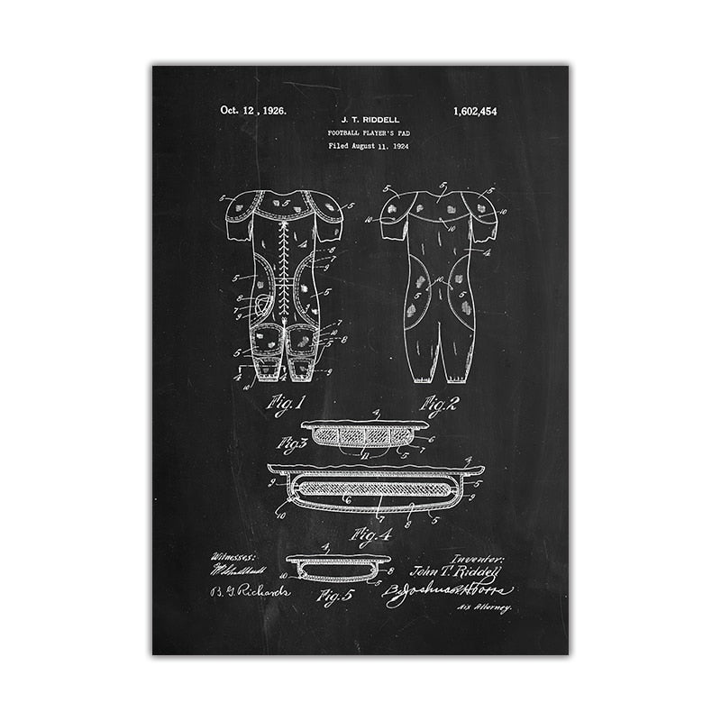 Football Shoes Blueprint Canvas Art