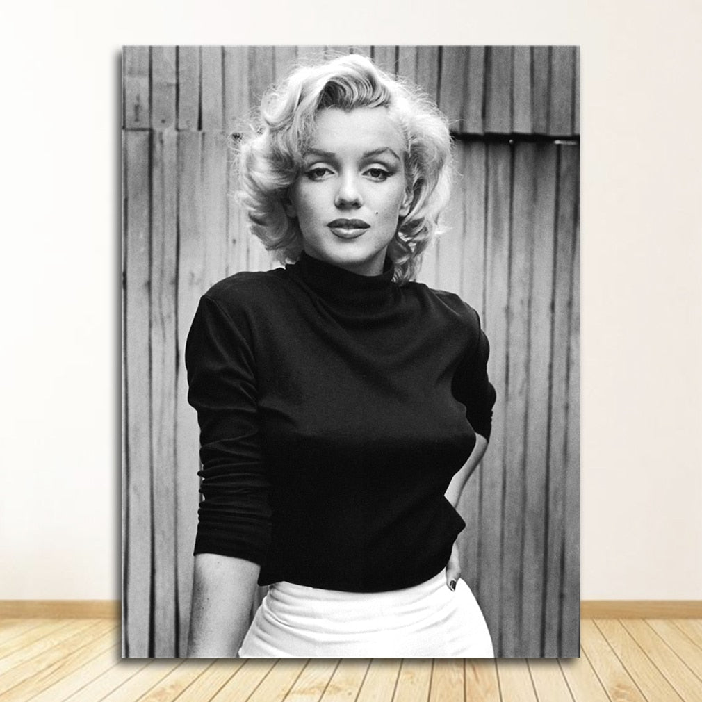 Black and White Marilyn Monroe Canvas Art