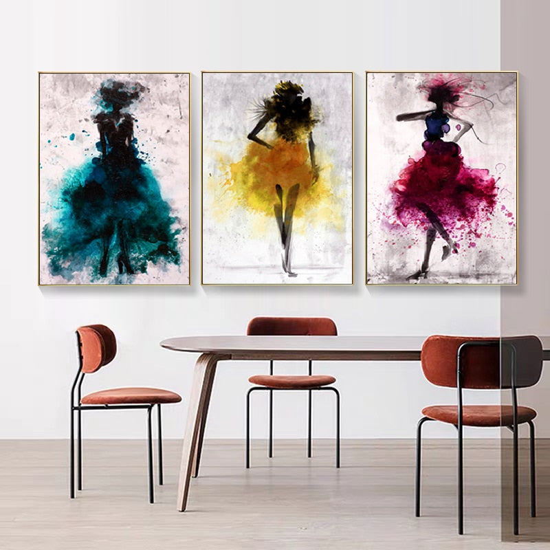 Dancing Girl Skirt Canvas Art