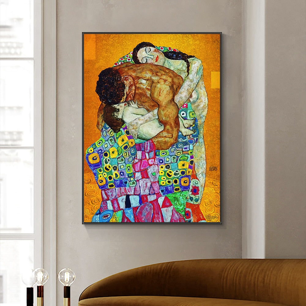 Abstract Classic Gustav Klimt Family Painting Canvas Art