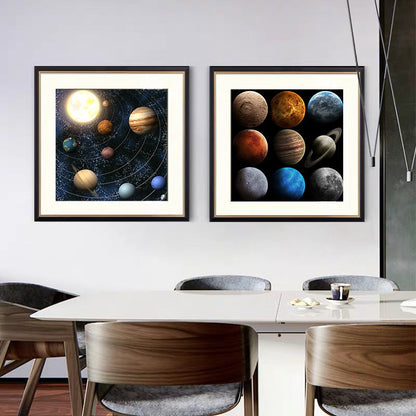 Starry Sky Night Astronaut Planet Canvas Art