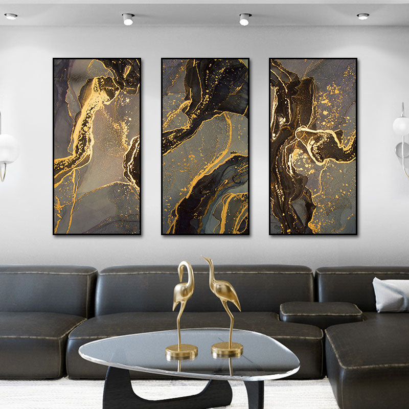 Gray Gold Marble Canvas Art