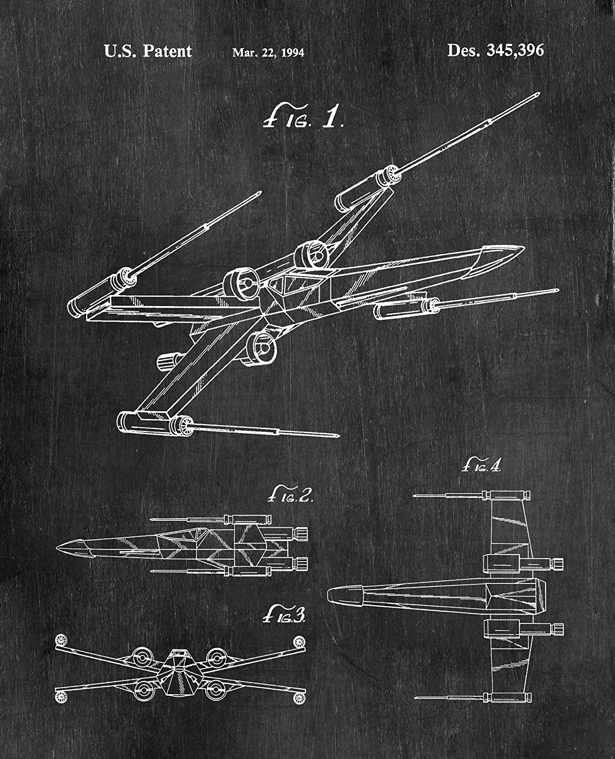 Star Wars Spaceship Blueprint Canvas Art