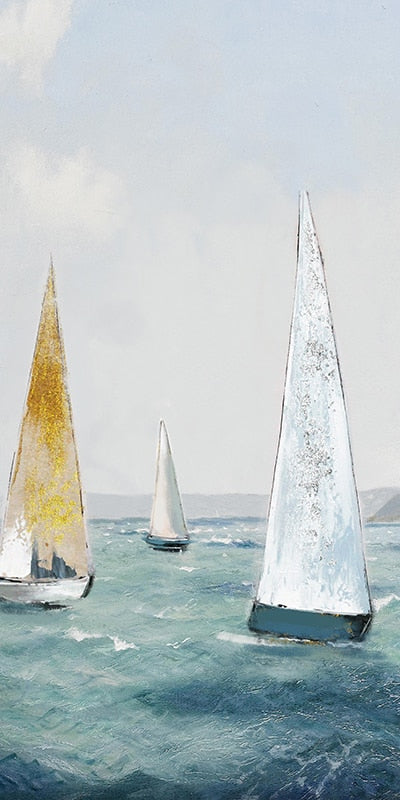 Sailing Boat Oil Painting Wall Art Canvas