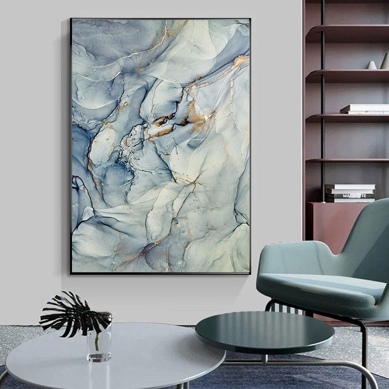 Luxurious Gray Marble Canvas Art