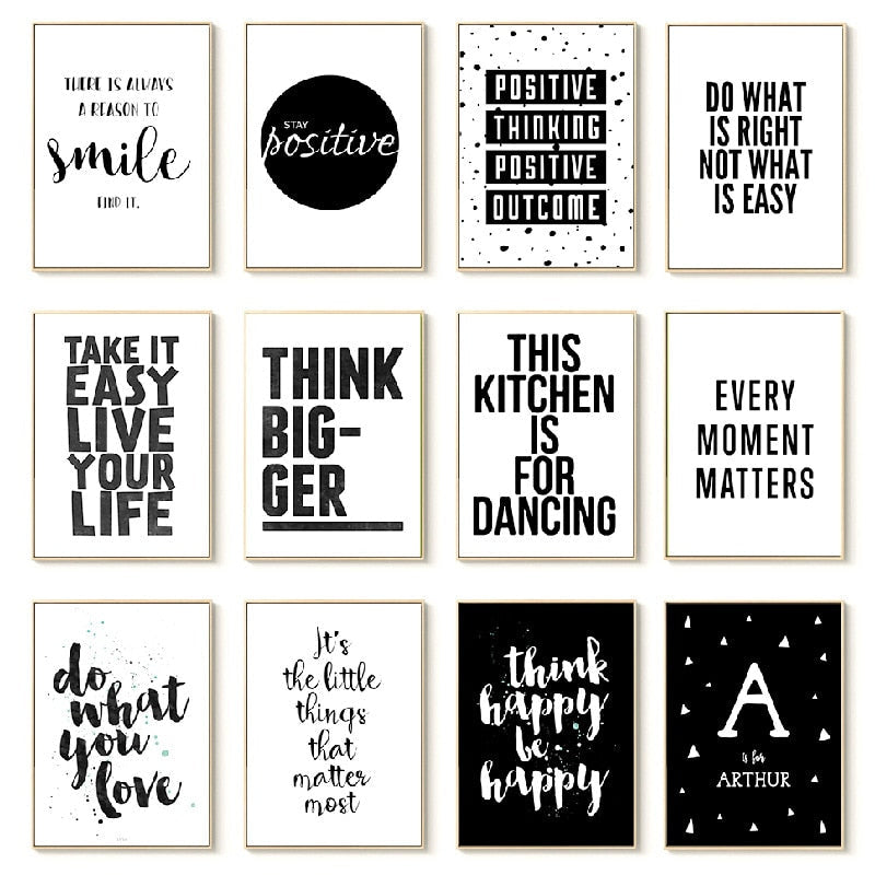 Black and White Quote Canvas Art