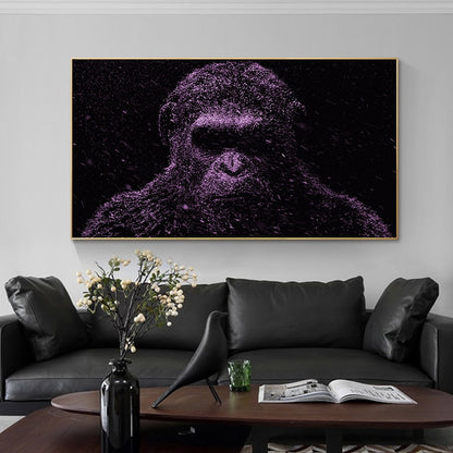 Purple Orangutan Canvas Art