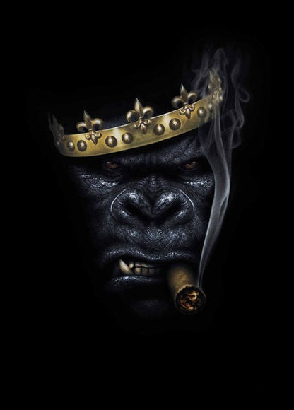 Gorilla Smoking Cigar Canvas Art