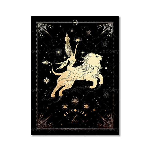 Twelve Constellation Astrology Canvas Art