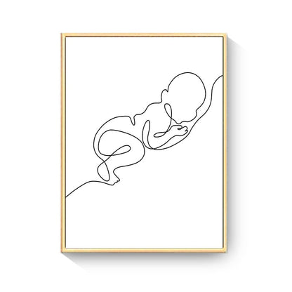 Hand Drawn Happy Family Nursery Canvas Art