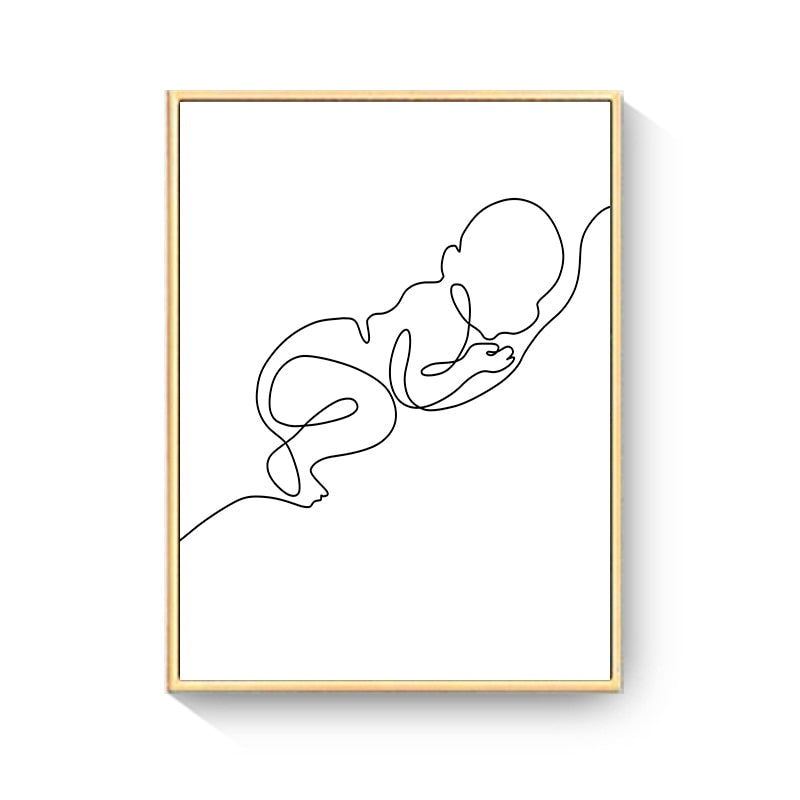 Hand Drawn Happy Family Nursery Canvas Art