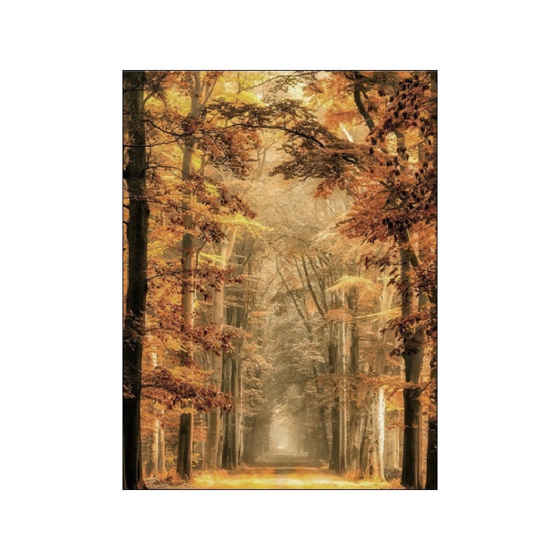 Autumn Forest Wooden House Canvas Art