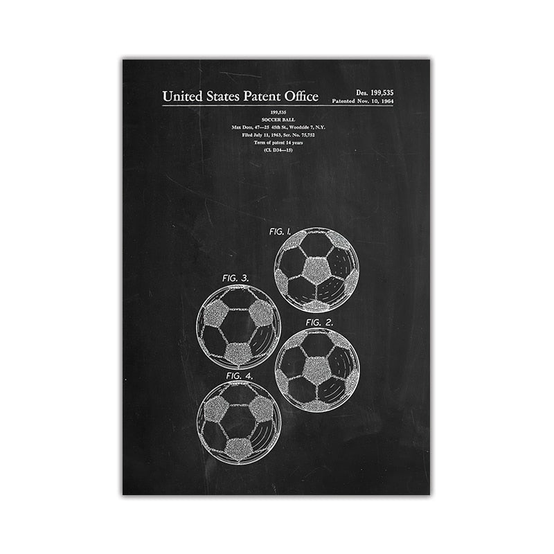 Football Shoes Blueprint Canvas Art