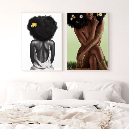 Powerful Black Woman Canvas Art