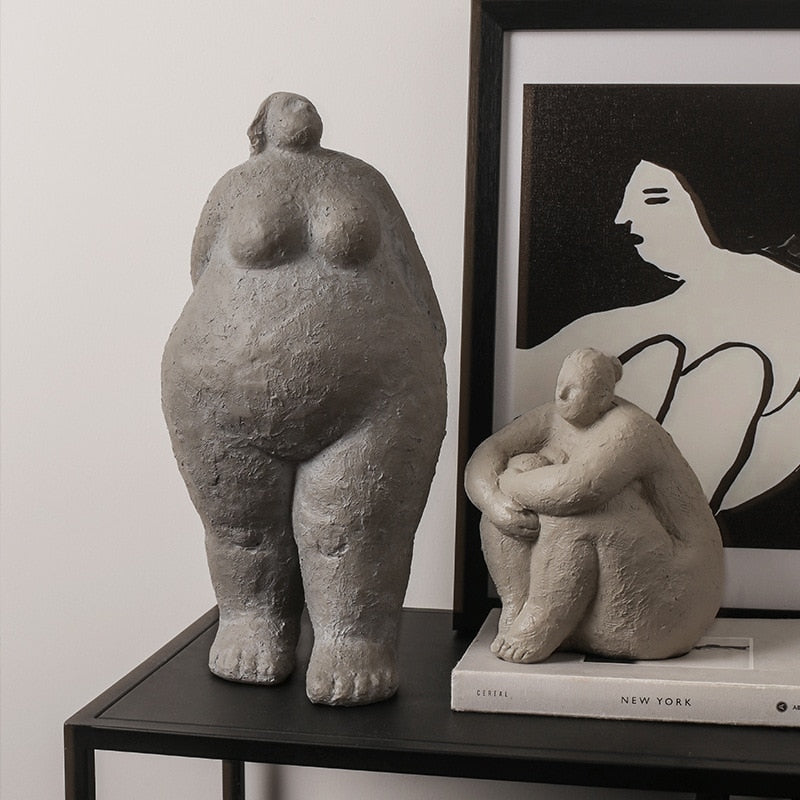 Abstract Fat Lady Figurines