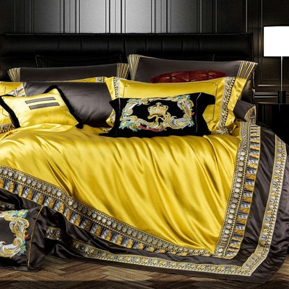 Yemaya Luxurious Silk Jacquard Duvet Cover Bedding Set