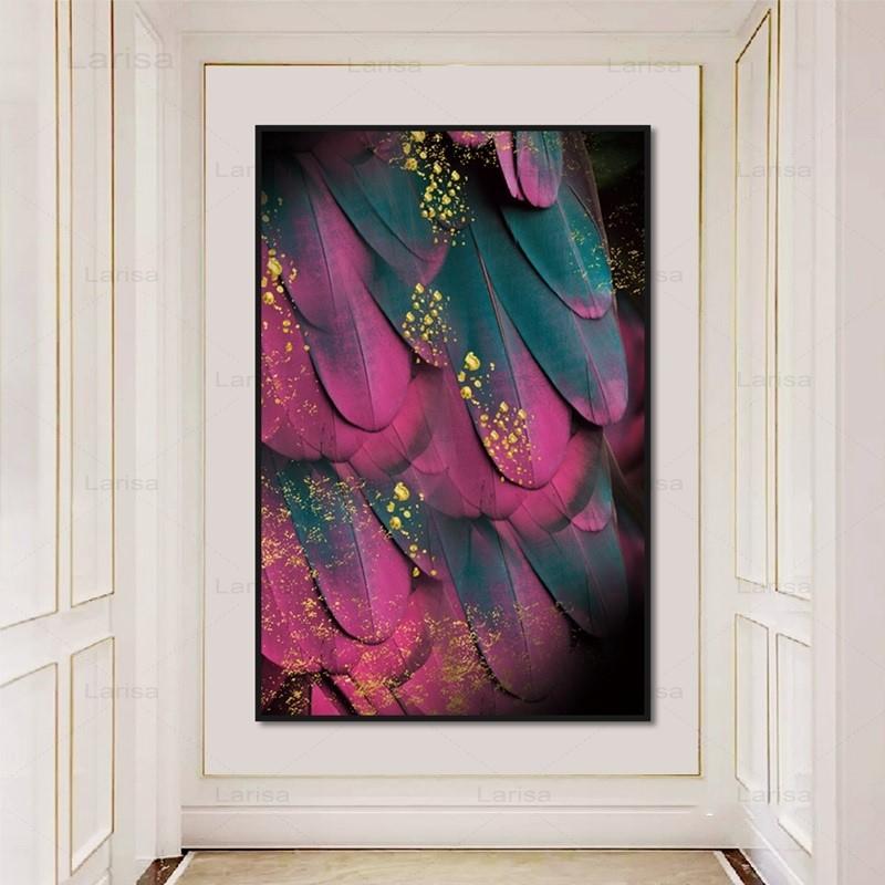 Fuchsia Feather Canvas Art