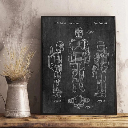 Star Wars Spaceship Blueprint Canvas Art