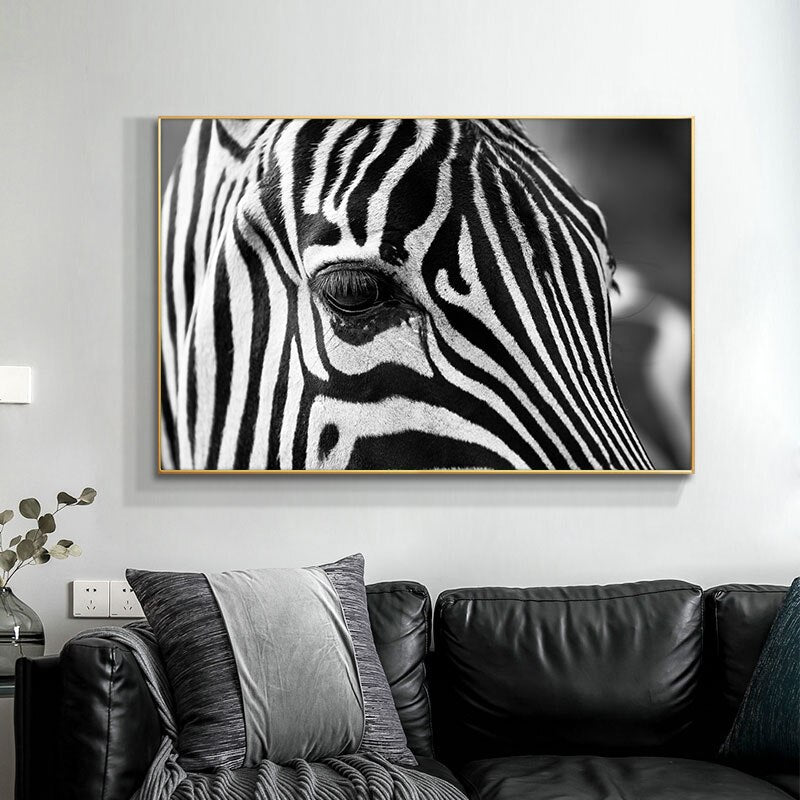 Zebra Head Wall Art Canvas