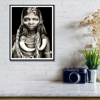 Black And White African Tribal Canvas Art