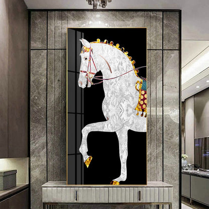 Luxurious White Horse Canvas Art