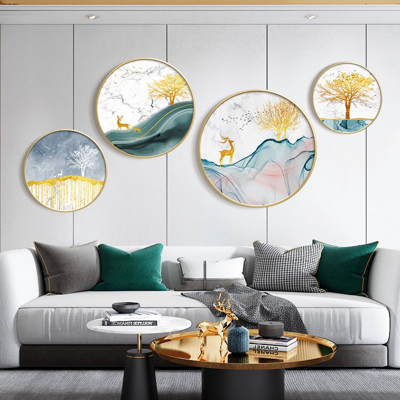 Abstract Marble Round Canvas