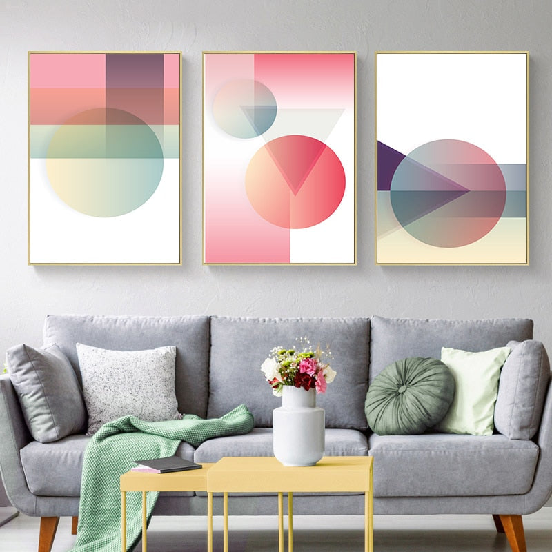 Abstract Colorful Geometric Pattern Canvas Art