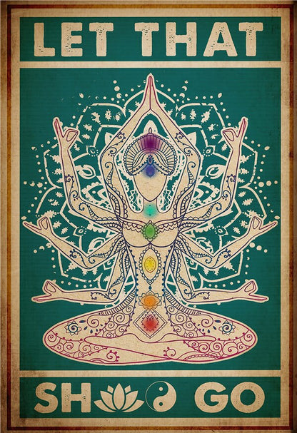 Yoga Chakra Awakening Vintage Canvas Art