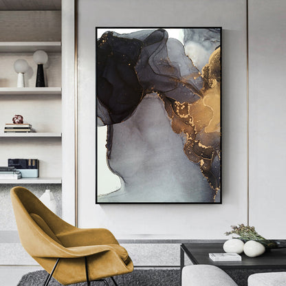 Gold Black Marble Canvas Art