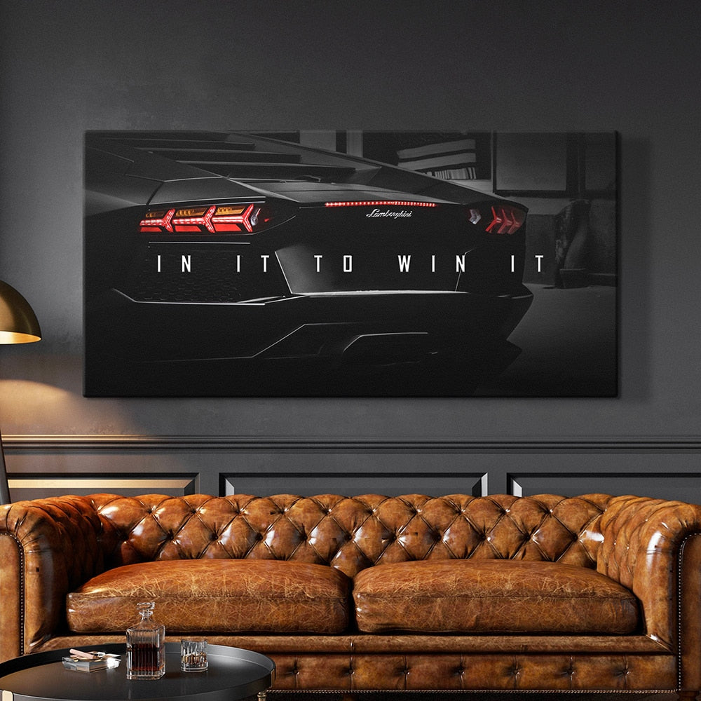 Luxury Sports Car Motivational Canvas Art