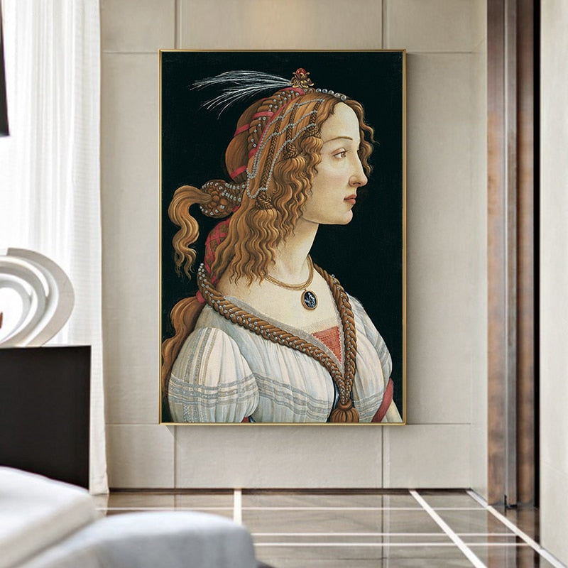 Portrait of a Young Woman by Sandro Botticelli Canvas Art