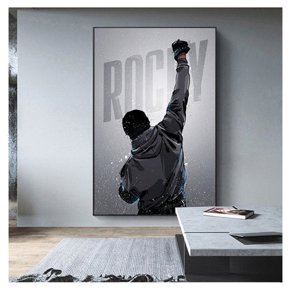 Black and White Rocky Balboa Boxing Quotes Canvas Art