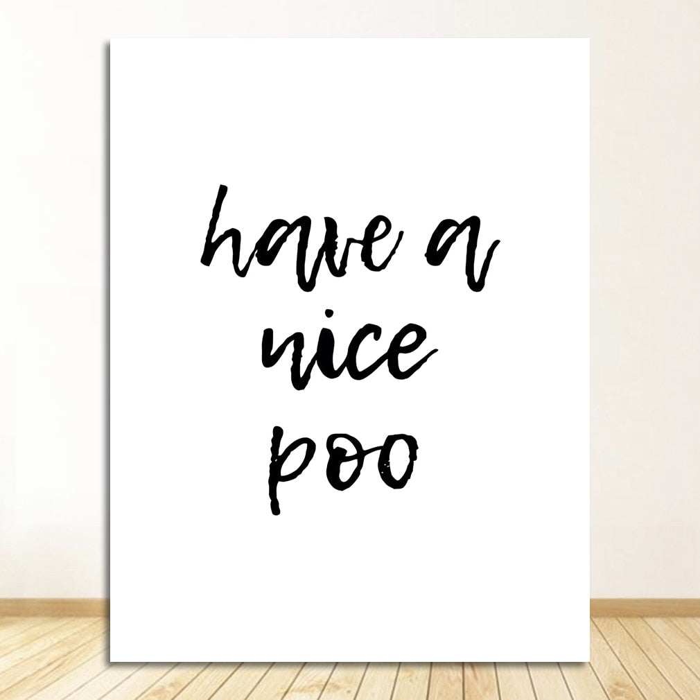 Rock and Roll Have A Nice Poo Bathroom Canvas Art