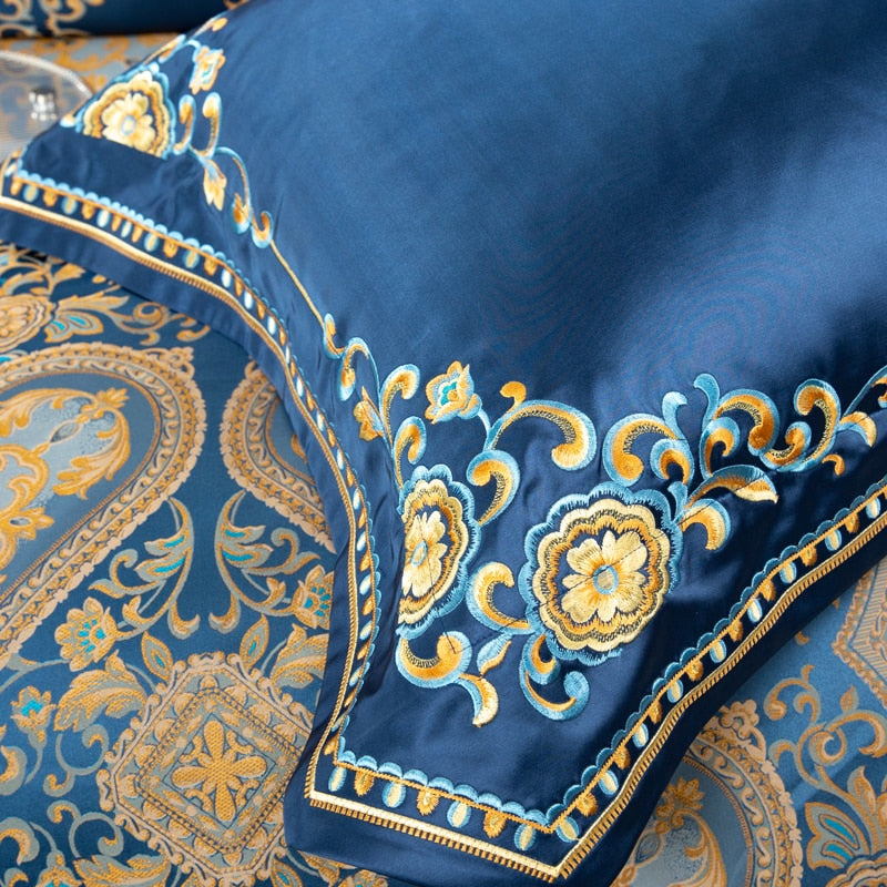 Kumari Luxurious Silk Jacquard Duvet Cover Bedding Set