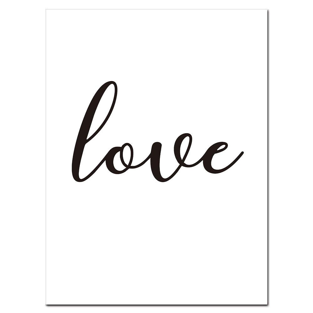 Black and White Love Canvas Art