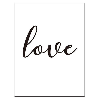 Black and White Love Canvas Art