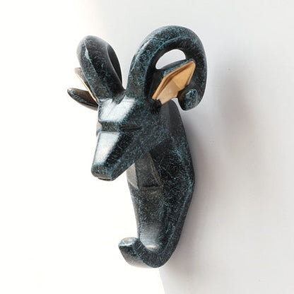 Animal Head Sticker Hook Statue