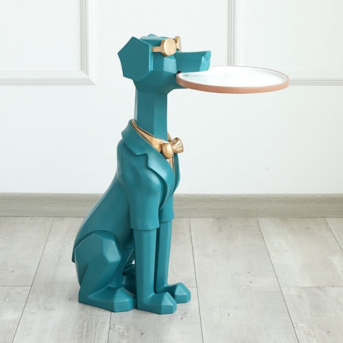 Sitting Dog Tray Statue