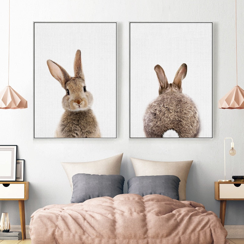 Cute Animals Nursery Canvas Art