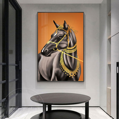 Modern Horse Orange Canvas Art