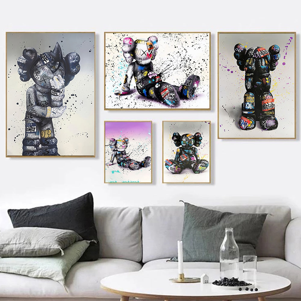 Crying Kaws Doll Canvas Art