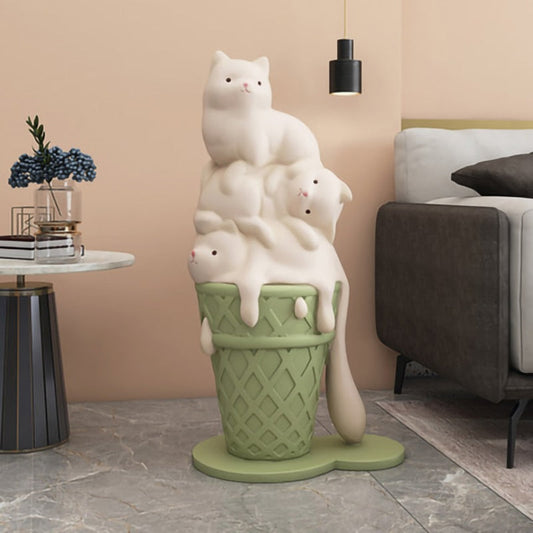 Ice Cream Cat Statue