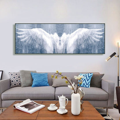 Black And White Angel Wings Wall Art Canvas