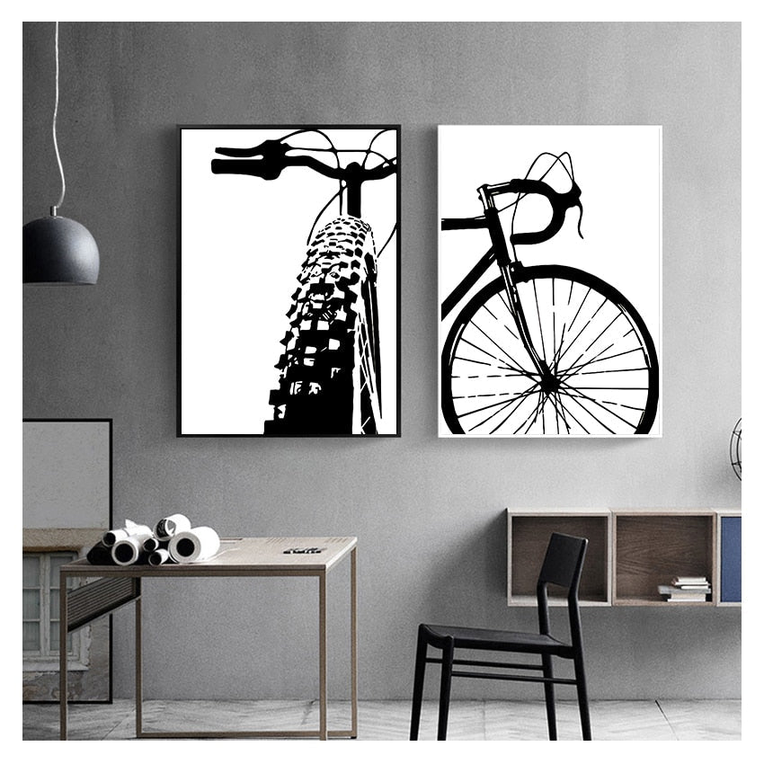 Black & White Bicycle Canvas Art