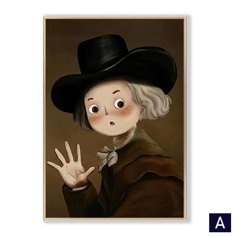 Classic Paintings Cartoon Canvas Art